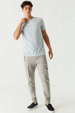 Mens Tops Space Dye Printed T-Shirt