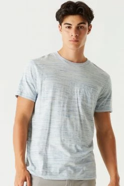 Mens Tops Space Dye Printed T-Shirt