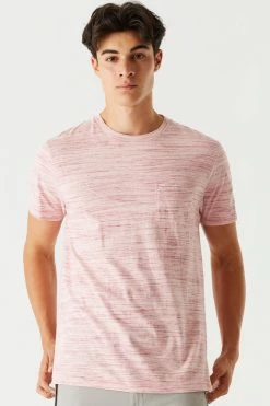 Mens Tops Space Dye Printed T-Shirt