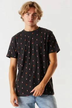 Mens Micro Flame Printed T-Shirt