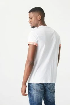 Mens Printed Pocket Crew Neck T-Shirt Tops