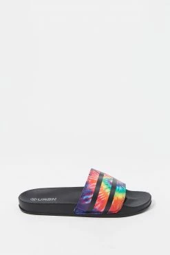 Mens Tie-Dye Print Band Slide-On Sandal Online Exclusive