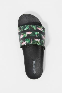 Mens Tropical Print Band Slide-On Sandal