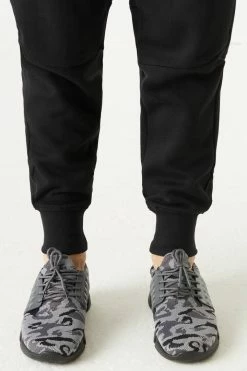 Mens Camo Print Side Cage Lace-Up Knit Sneaker