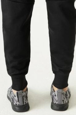 Mens Camo Print Side Cage Lace-Up Knit Sneaker