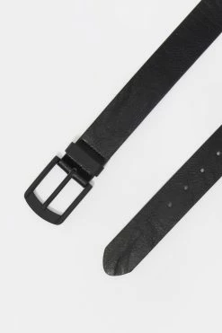 Mens Online Exclusive Faux-Leather Matte Buckle Belt