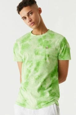 Mens Online Exclusive St. Patrick's Day Tie-Dye Printed Embroidered Graphic T-Shirt