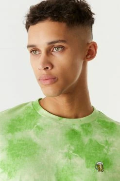 Mens Online Exclusive St. Patrick's Day Tie-Dye Printed Embroidered Graphic T-Shirt