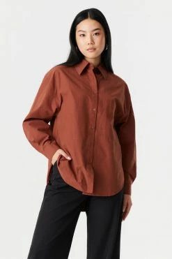 Stitches Ladies Oversized Button-Up Poplin Shirt 18 Stitches Ladies Oversized Button-Up Poplin Shirt
