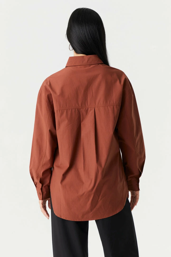 Stitches Ladies Oversized Button-Up Poplin Shirt 8 Stitches Ladies Oversized Button-Up Poplin Shirt