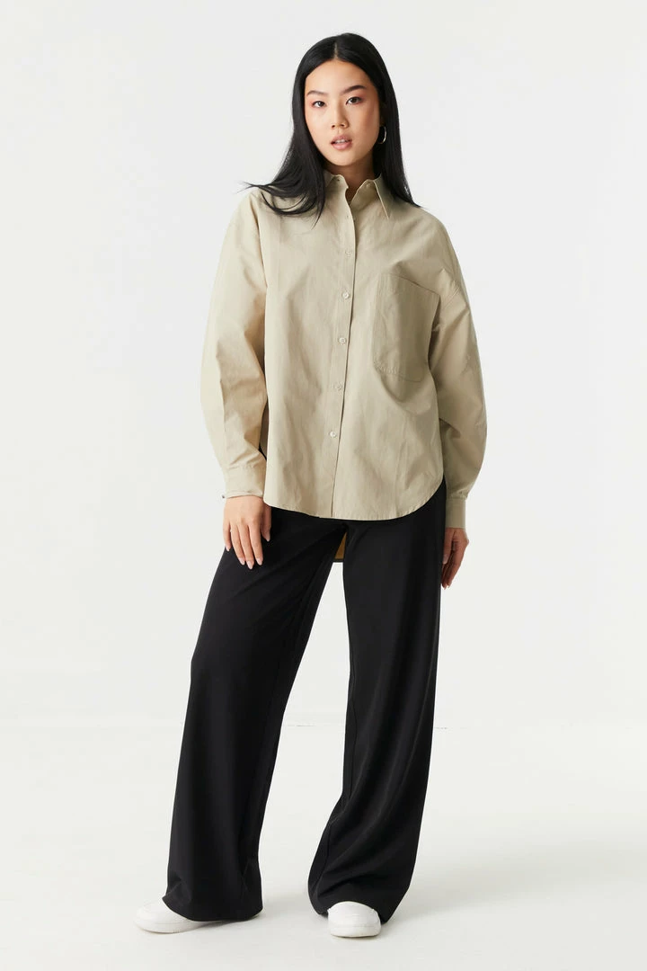 Stitches Ladies Oversized Button-Up Poplin Shirt 12 Stitches Ladies Oversized Button-Up Poplin Shirt