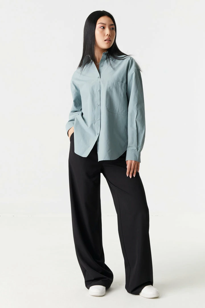 Stitches Ladies Oversized Button-Up Poplin Shirt 6 Stitches Ladies Oversized Button-Up Poplin Shirt