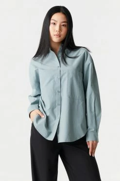 Stitches Ladies Oversized Button-Up Poplin Shirt 15 Stitches Ladies Oversized Button-Up Poplin Shirt