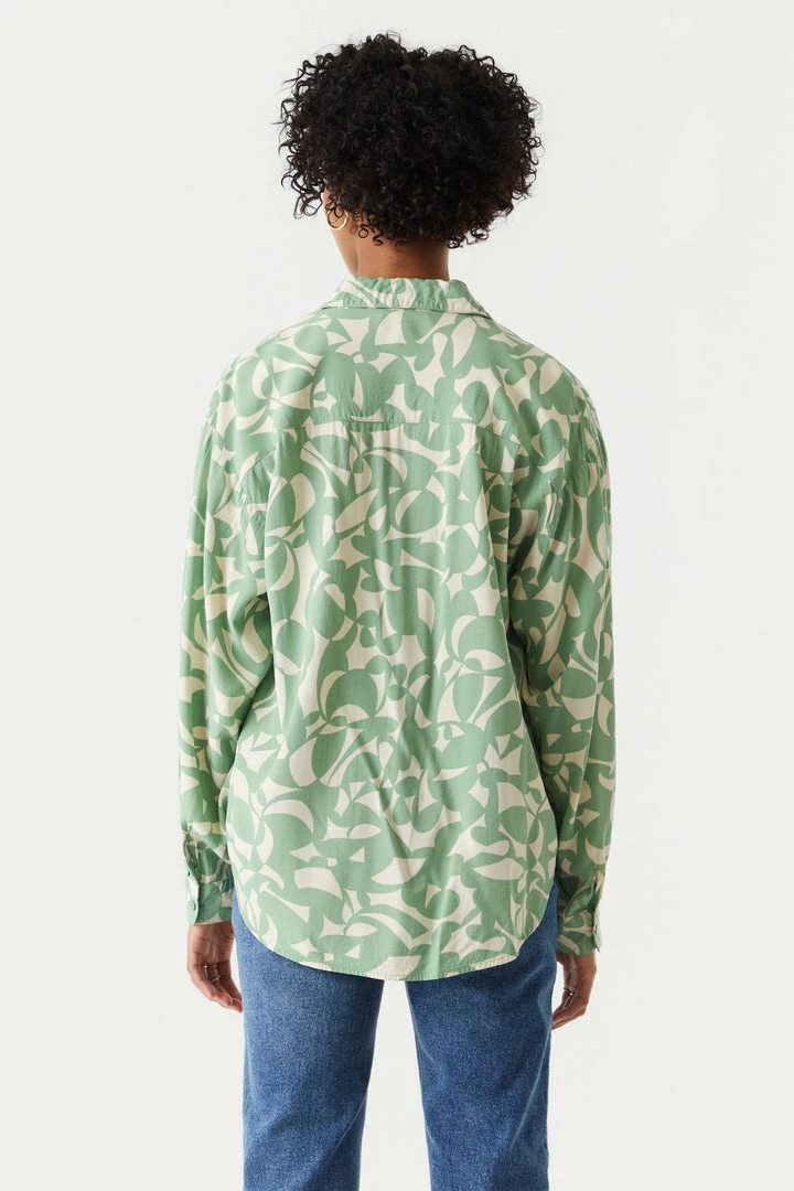 Stitches Ladies Abstract Shape Print Oversized Button-Up Shirt 2 Stitches Ladies Abstract Shape Print Oversized Button-Up Shirt