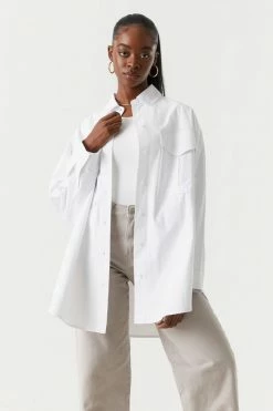 Stitches Ladies Tops Oversized Poplin Shirt