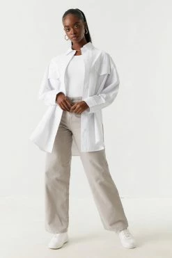 Stitches Ladies Tops Oversized Poplin Shirt