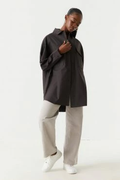 Stitches Ladies Tops Oversized Poplin Shirt