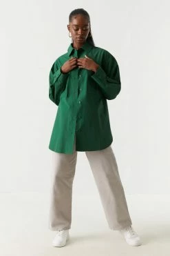 Stitches Ladies Tops Oversized Poplin Shirt