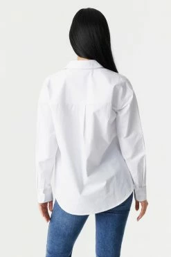Stitches Ladies Poplin Button-Up Long Sleeve Top 13 Stitches Ladies Poplin Button-Up Long Sleeve Top