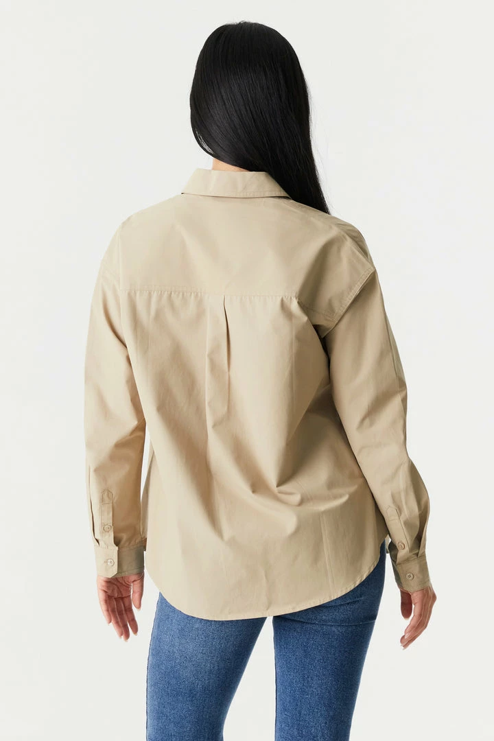 Stitches Ladies Poplin Button-Up Long Sleeve Top 8 Stitches Ladies Poplin Button-Up Long Sleeve Top