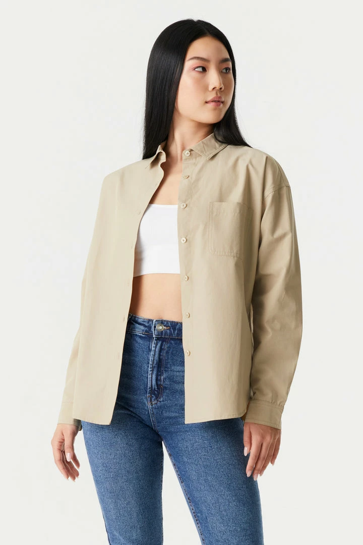 Stitches Ladies Poplin Button-Up Long Sleeve Top 7 Stitches Ladies Poplin Button-Up Long Sleeve Top