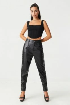 Stitches Ladies Square Neck Cropped Corset Tank Top