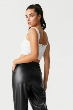 Stitches Ladies Square Neck Cropped Corset Tank Top