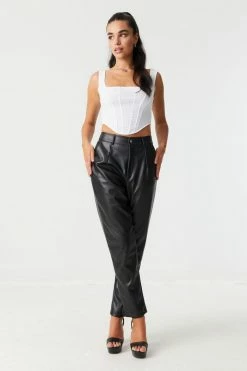 Stitches Ladies Square Neck Cropped Corset Tank Top