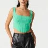 Stitches Ladies Square Neck Cropped Corset Tank Top