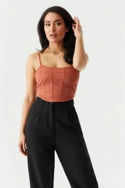 Stitches Ladies Tops Lace Corset Crop Cami