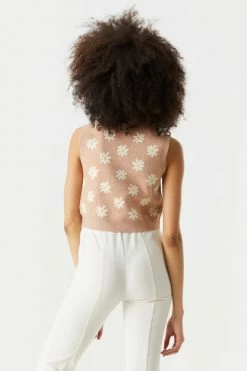 Stitches Ladies Sweaters Daisy V-Neck Cropped Knit Vest