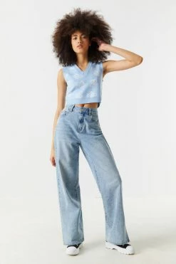 Stitches Ladies Mushroom Print V-Neck Cropped Knit Vest 5 Stitches Ladies Mushroom Print V-Neck Cropped Knit Vest