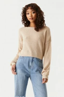 Stitches Ladies Chunky Cropped Crew Neck Sweater Sweaters