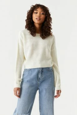 Stitches Ladies Chunky Cropped Crew Neck Sweater Sweaters