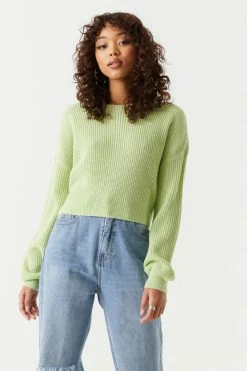 Stitches Ladies Chunky Cropped Crew Neck Sweater Sweaters