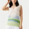 Stitches Ladies Landscape Print Chunky Knit Vest