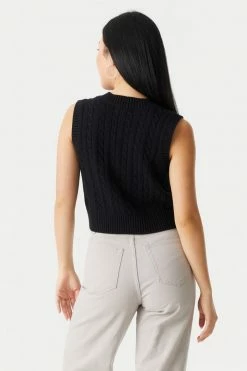 Stitches Ladies Sweaters V-Neck Cropped Cable Knit Vest