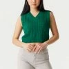Stitches Ladies Sweaters V-Neck Cropped Cable Knit Vest
