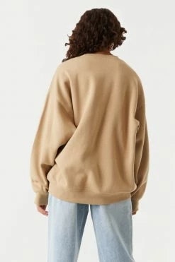 Stitches Ladies Tops Good Vibes Graphic Oversized Fleece Sweatshirt