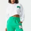Stitches Ladies Tops NY Graphic Cropped Fleece Hoodie