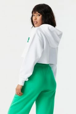 Stitches Ladies Tops NY Graphic Cropped Fleece Hoodie