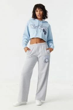 Stitches Ladies Tops West Coast Graphic Cropped Fleece Hoodie