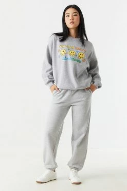 Stitches Ladies Tops Spread Kindness Graphic Crew Neck Boyfriend Sweatshirt