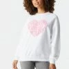 Stitches Ladies Surround Yourself With Love Graphic Crew Neck Boyfriend Sweatshirt Tops