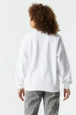 Stitches Ladies Surround Yourself With Love Graphic Crew Neck Boyfriend Sweatshirt Tops