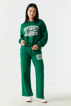 Stitches Ladies University Champions Graphic Crew Neck Boyfriend Sweatshirt Tops