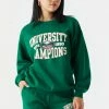 Stitches Ladies University Champions Graphic Crew Neck Boyfriend Sweatshirt Tops