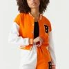 Stitches Ladies Letter B Graphic Cropped Varsity Jacket Hoodies + Sweats