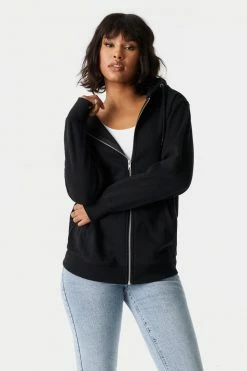 Stitches Ladies Oversized Zip-Up Fleece Hoodie