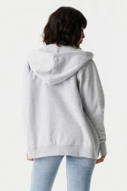 Stitches Ladies Oversized Zip-Up Fleece Hoodie
